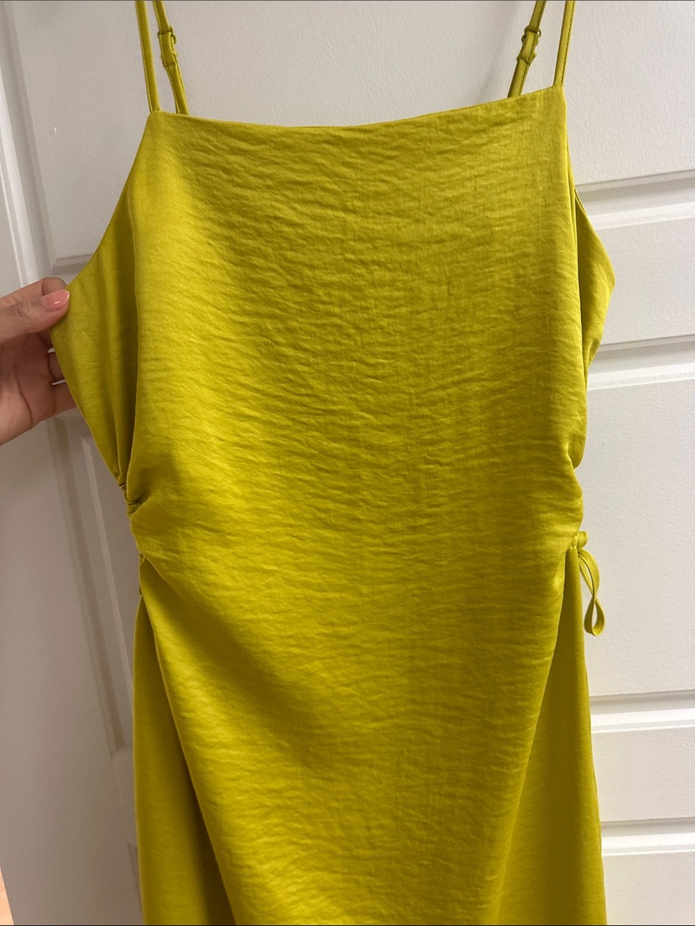 Christian Lacroix Lime Green Slip Midi Dress with Side Tie - Picture 4 of 4